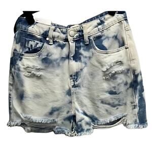 BP Denim Jean Shorts Distressed Raw Cut-Off Hem Blue Bleached Washed W 29 NWT